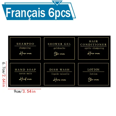 6pcs label gold