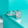 AnuJewel 3ct Emerald Cut D Color Moissanite Engagement Rings For Women 925 Sterling Silver Luxury Wedding Ring Jewelry Wholesale 3