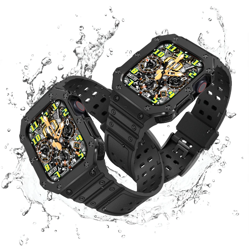 Silicone Kit Strap For Apple Watch Band 45mm 44mm 42mm 41mm 40mm 38mm High End Bracelet Wristband For iWatch 7 6 5 4 3 SE Correa