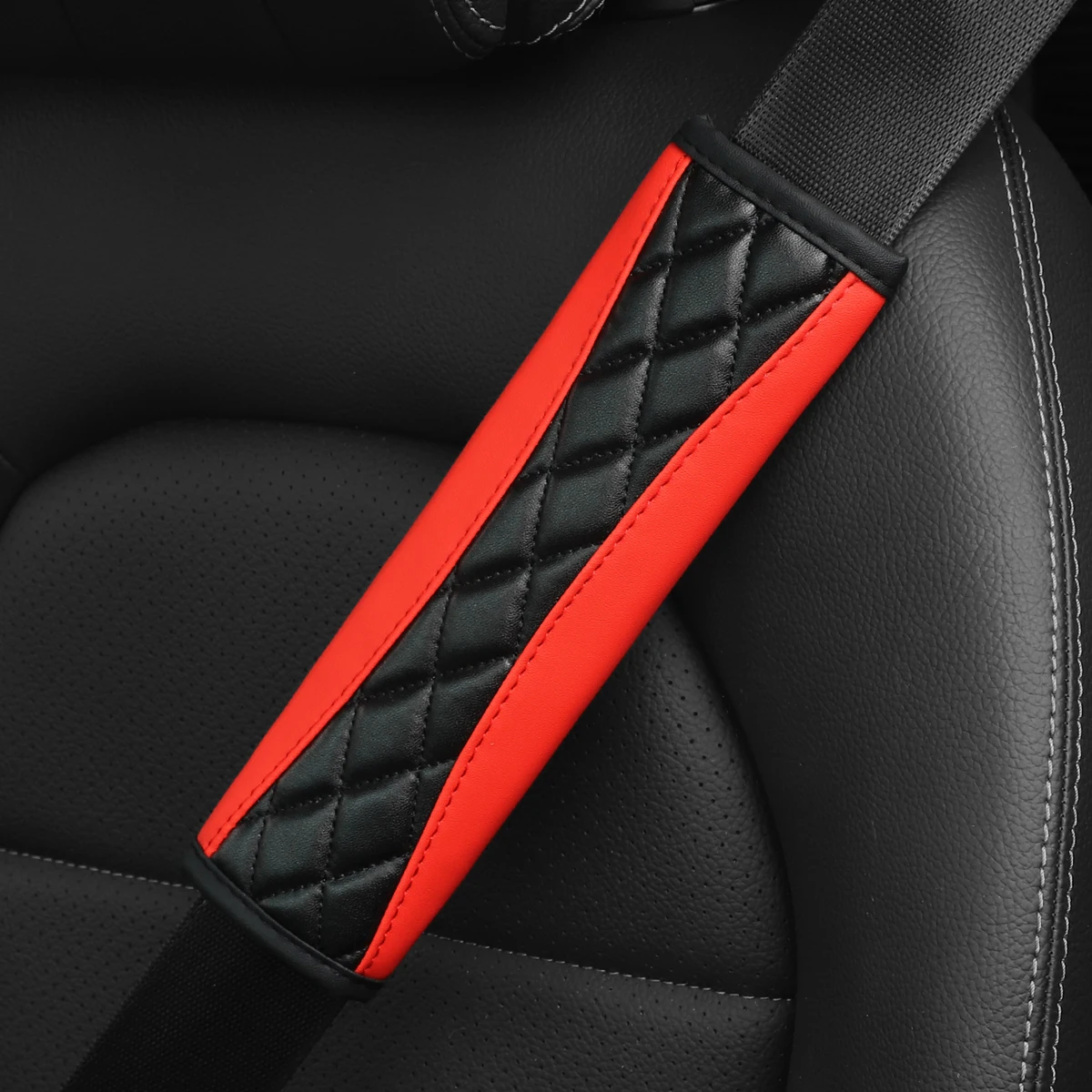 1 cinturón de seguridad bordado tridimensional de piel de oveja sintética, suministros para coche, funda para hombro, cómodo cinturón de seguridad antiapretado