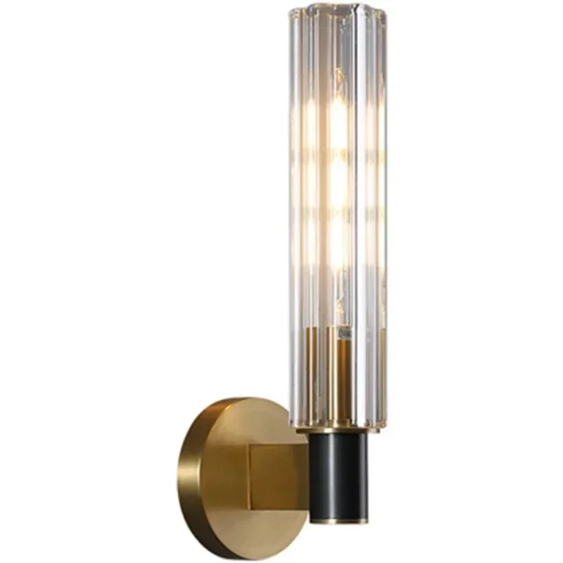 Modern Nordic Clear Crystal Sconces Brass for Parlor Dining Bedroom Wall Led Lights Bulb E14 Bedroom Lamps Indoor