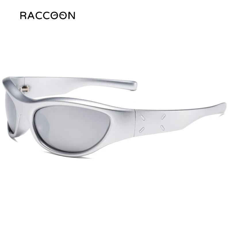 Cyber Y2k Vintage Wrap Around Sunglasses Women Trendy Retro