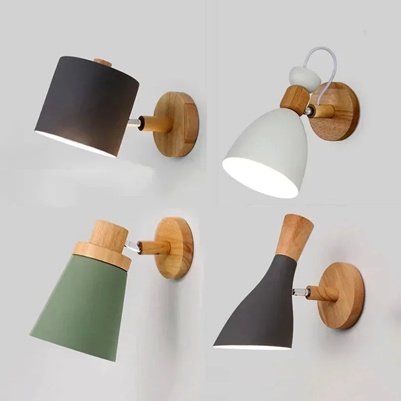 북유럽 포스트모던 마카롱 벽 램프, 가정용 실내 조명, 거실 침실 침대 옆 로비 독서 LED 벽 조명
