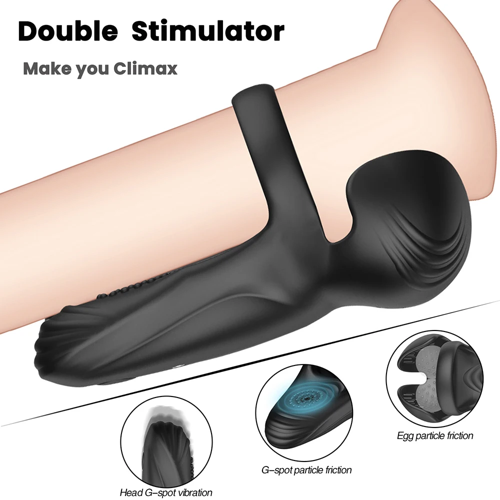 Male Testicle Scrotum Stimulator Vibrator Penis Cock Rings Delay Ejaculation Prostate Massager Couples Sex Ring Sex Toys For Men Vibrator Sex Toy Male Sex Toys Penis Masturbator Vibrator Rings Silicone Delay Ring