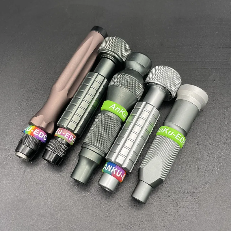 1pc Aluminum alloy screwdriver mini handle Portable multifunctional magnetic self-locking suitable for 6.35mm hexagonal head