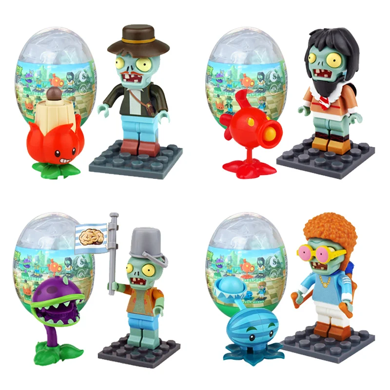 Plants Vs Zombies surprise capsules toys kids assembling building blocks birthday gifts game figure model dolls random send one puzzle toys building blocks toys