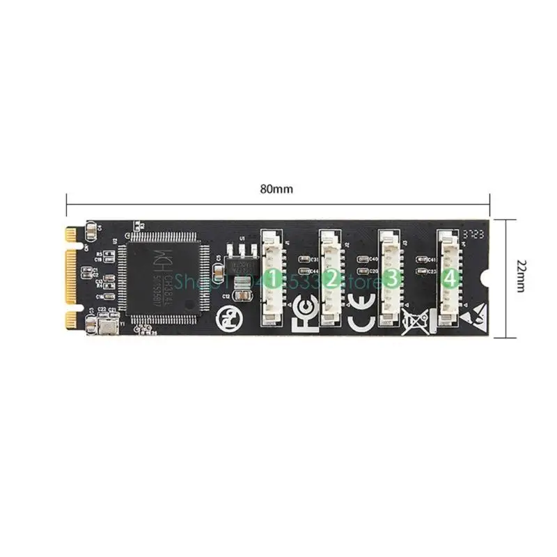 M.2 B+M 키에서 4 포트 RS232 시리얼 카드 4 포트 컨트롤러 RS232 산업