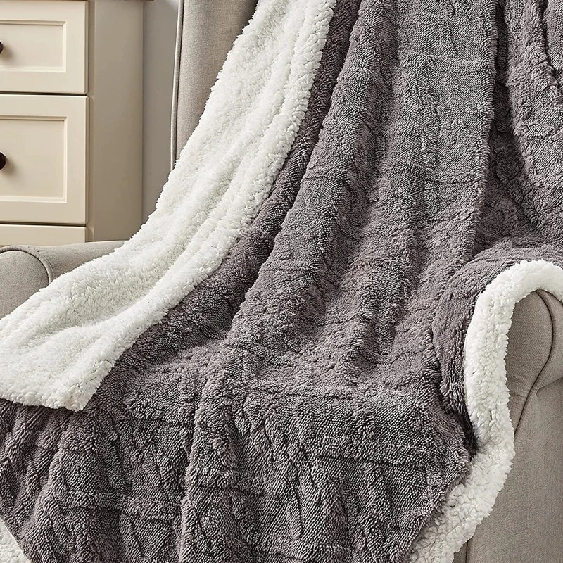  Bedsure - Manta Sherpa de tamaño individual - Manta de felpa  suave y acogedora para el sofá, manta de lana gruesa y cálida para el  invierno, gris, 60x80 pulgadas : Hogar