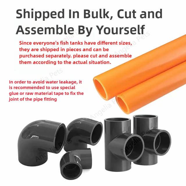 Aquarium Water Inlet Outlet Pipe UPVC Tube Fitting Water Skimmer Inflow Outflow Fish Tank Filter Accessories Fishbowl Equipment 3