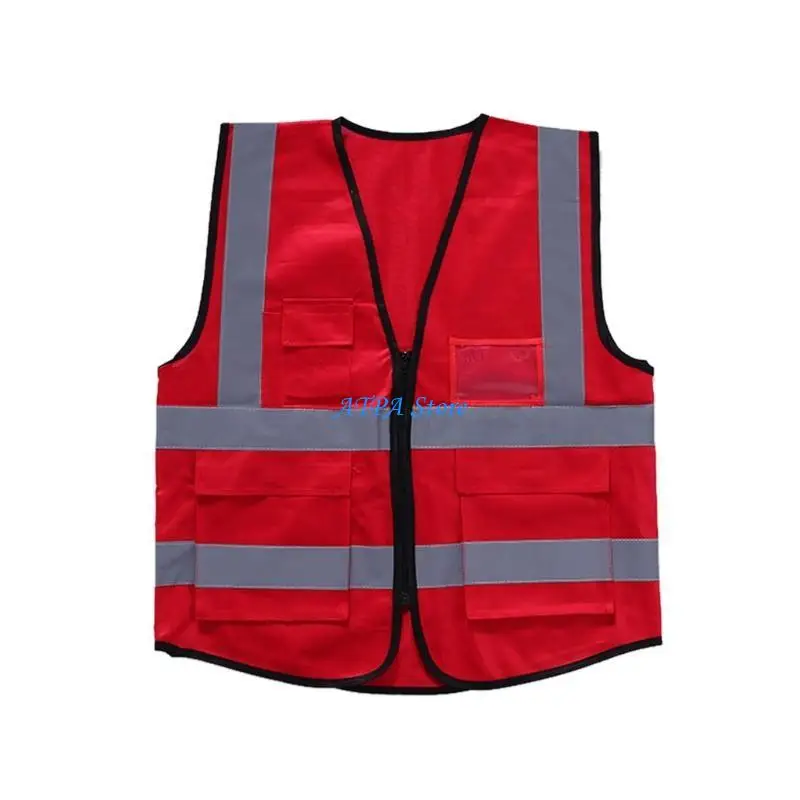 재킷 보안 조끼 5포켓용 반사 지퍼가 있는 U13C Hi-Vis 안전 조끼