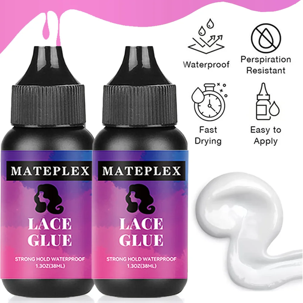 Melting Spray for Lace Wig Temporary Hold Lace Tint Mousse Wig Glue Waterproof Extra Hold Adhesive Remover Quick Removel Brush