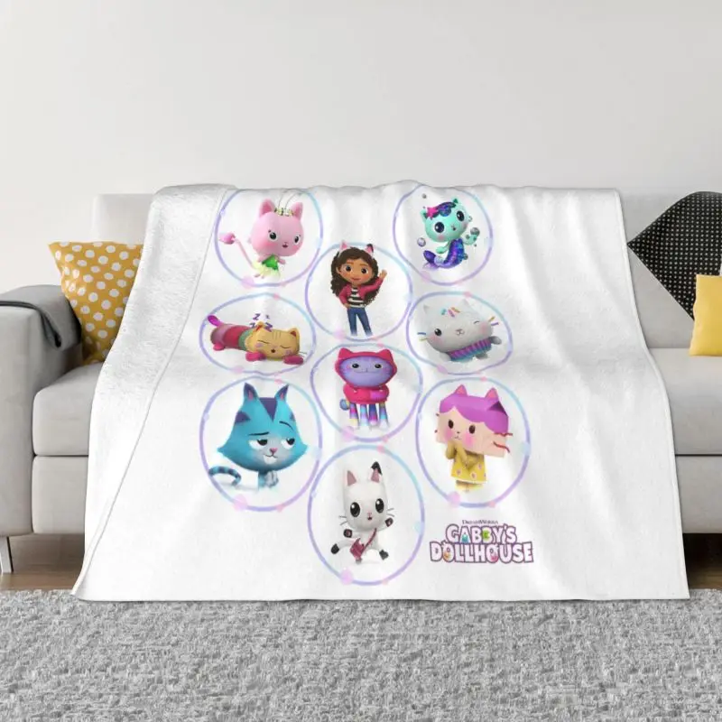 Gabbys Dollhouse Dj Catnip Kitty Fata Coperta In Pile Morbida Flanella Cakey Catrat Coperte Per Camera Da Letto Divano Viaggio Primavera