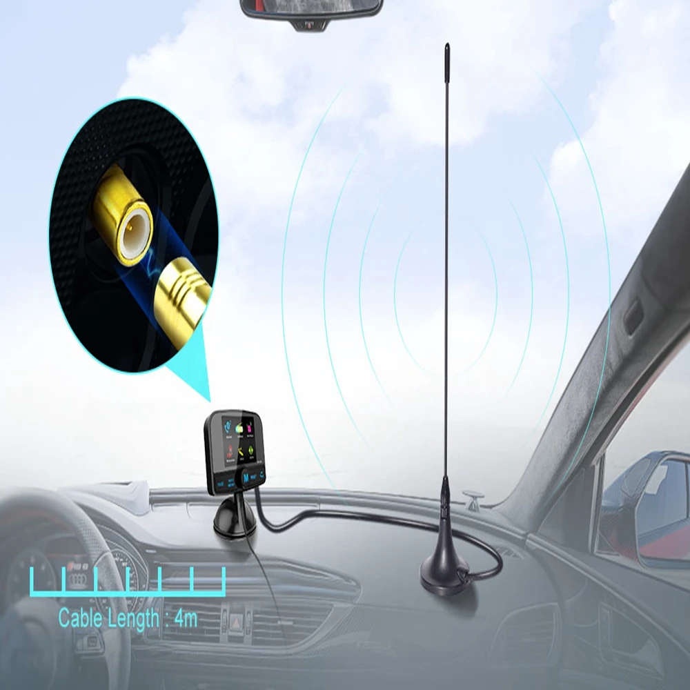 Superbat Vehicle Radio Aerial Magnetic Mount Antenna DAB/DAB+ with 4M Cable SMB Connector for Car Radios