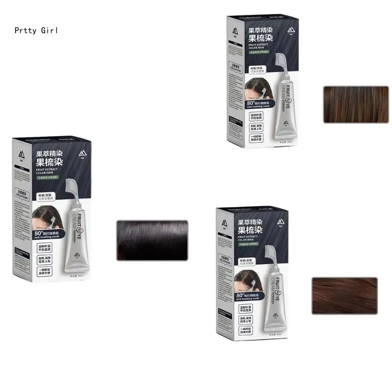 

80 мл крем-краска для волос для покрытия седых волос Натуральная фруктовая краска для волос D2TA