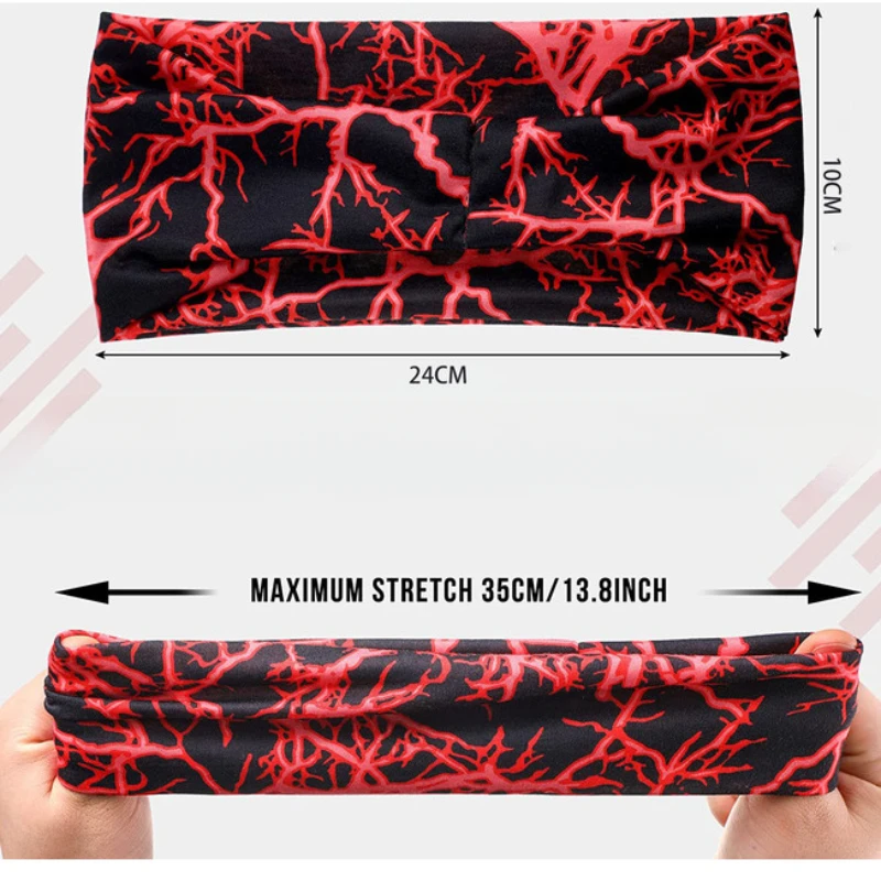 High Elastic Mens Sports Sweatband Headband Print Gym Running Tennis Headwrap Breathable Outdoor Sports Headband Yoga Hair Band sports hair band cooling sweatband sports headband yoga hair accessories sports sweatband