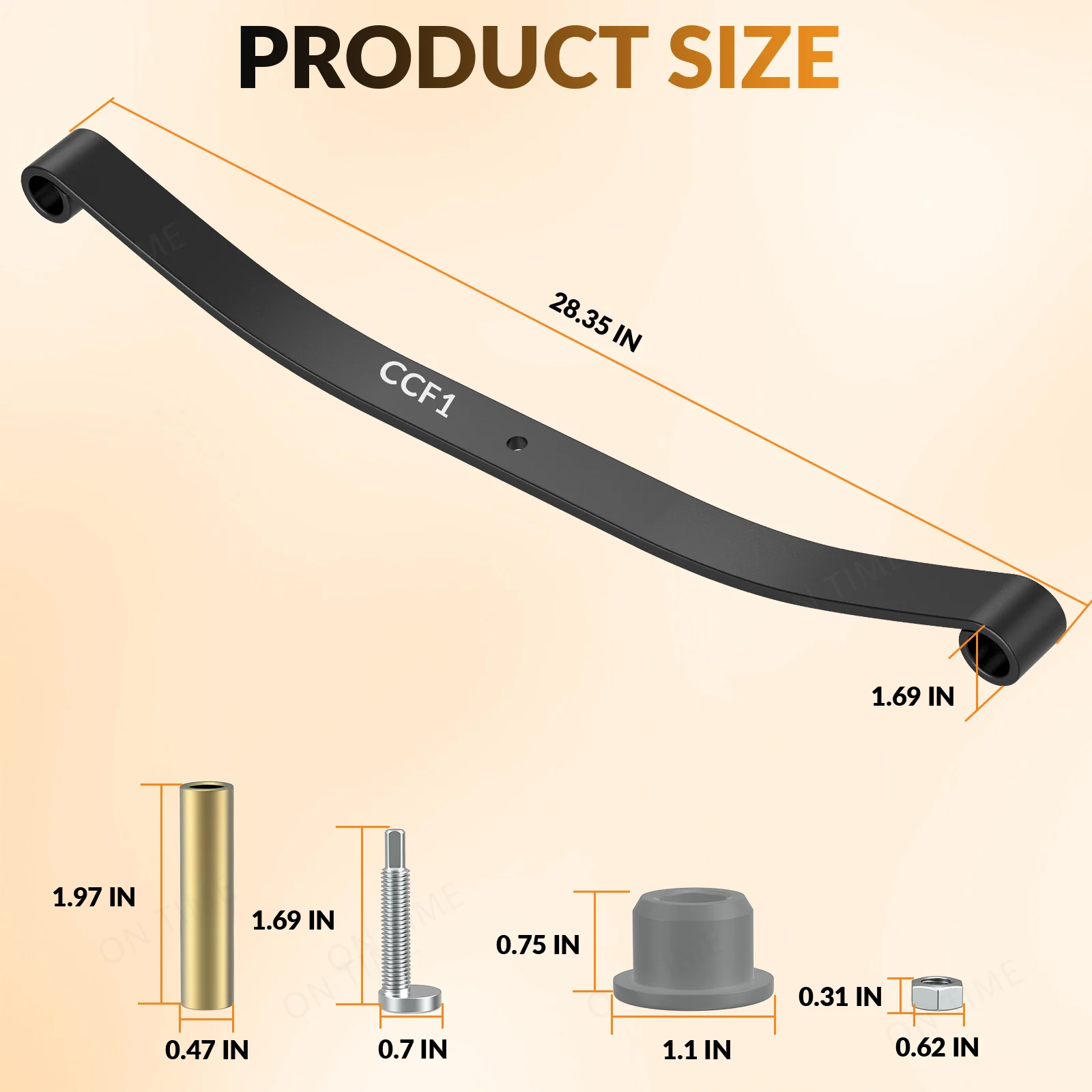 Standard Front 1 Leaf Spring Assembly For Club Car Precedent Golf Carts 2004-Up OEM#103711001 103935601 1012030 2