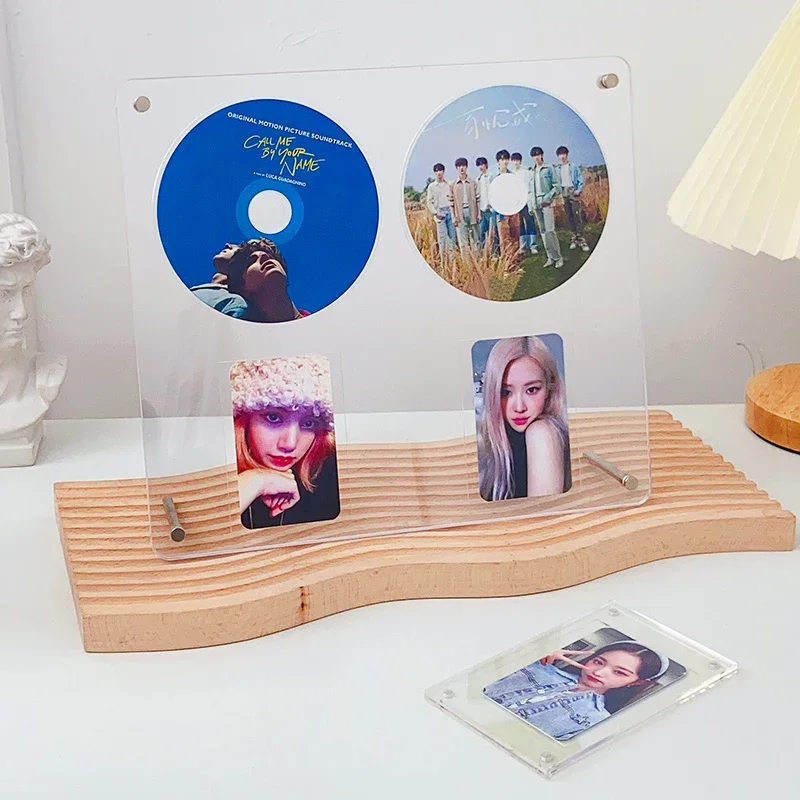 Фото Акриловый держатель для фотокарт, фоторамка, выставочный стенд для Kpop Cd, Idol, Cd-карты, внутренняя рамка, фотоальбом, шарообразный искусственный носитель №4