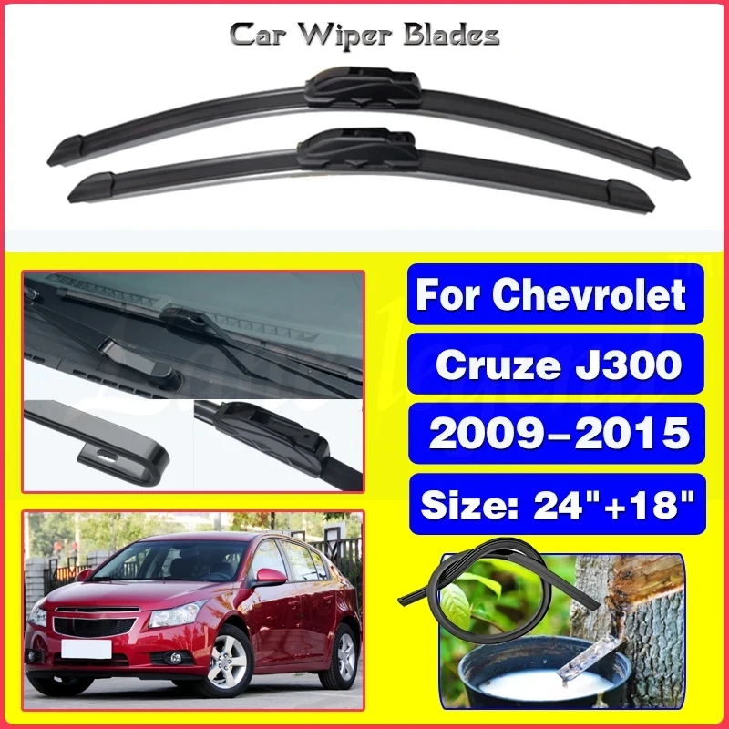 

Car Wiper For Chevrolet Cruze J300 2009-2015 2014 2013 Front Wiper Blades Soft Rubber Windscreen Wipers Auto Windshield 24"+18"