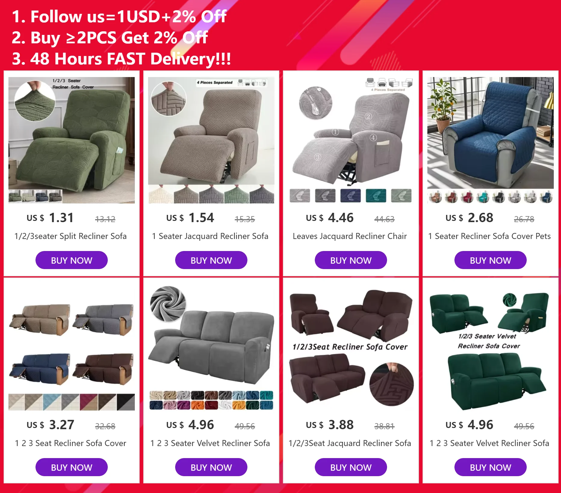 Description Picture 2 of item1 Seat Recliner Sofa Cover Waterproof Pet Kids Armchair Covers Anti-slip Single Couch Slipcover Living Room Funda Sillon Relax