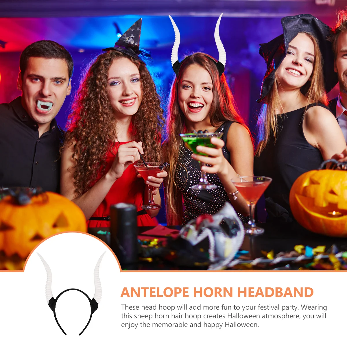 Sheep Horn Durable Plastic Headband Halloween Costume Accessories Festive Party Hair Decorations Stylish One Size Fits All