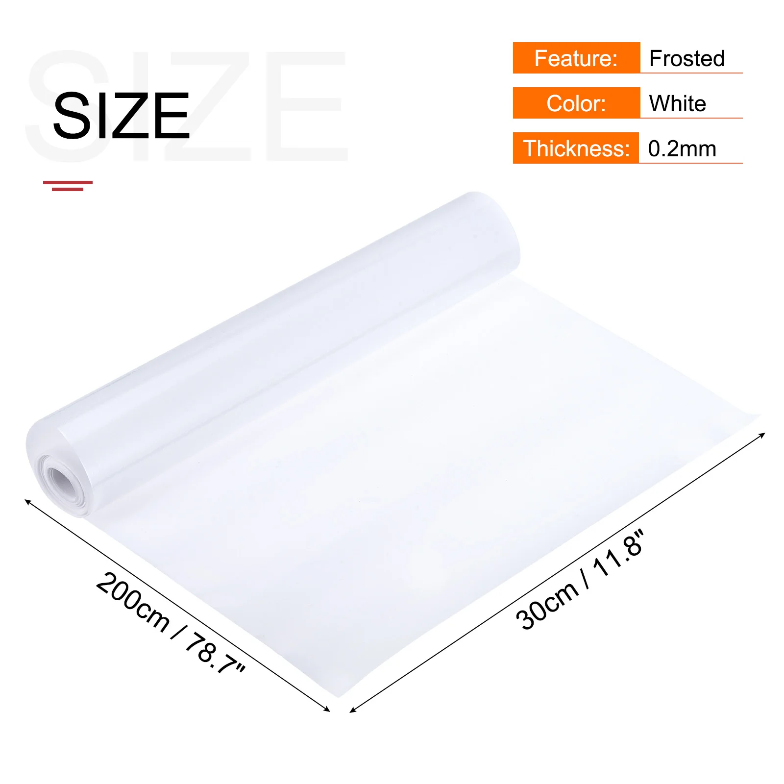 uxcell Privacy Window Film PVC Frosted 78.7 x 11.8 Inch Window Covering for Bathroom Office White