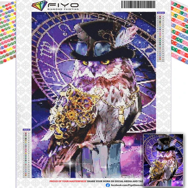 Diamond Painting Full Square Owl Cross Stitch Diamond Mosaic Animal Bead  Embroidery Bird Picture Rhinestone Wall