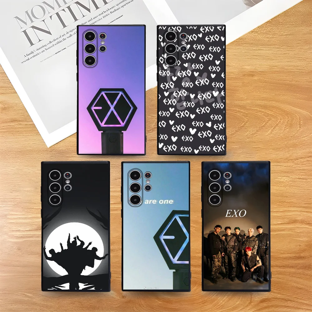 Kpop E-EXO Koreanische Gruppe Handyhülle für Samsung Galaxy S25 S24 S22 S23 Ultra S21 S20 Plus Frosted Non-Slip Full Cover Soft Case