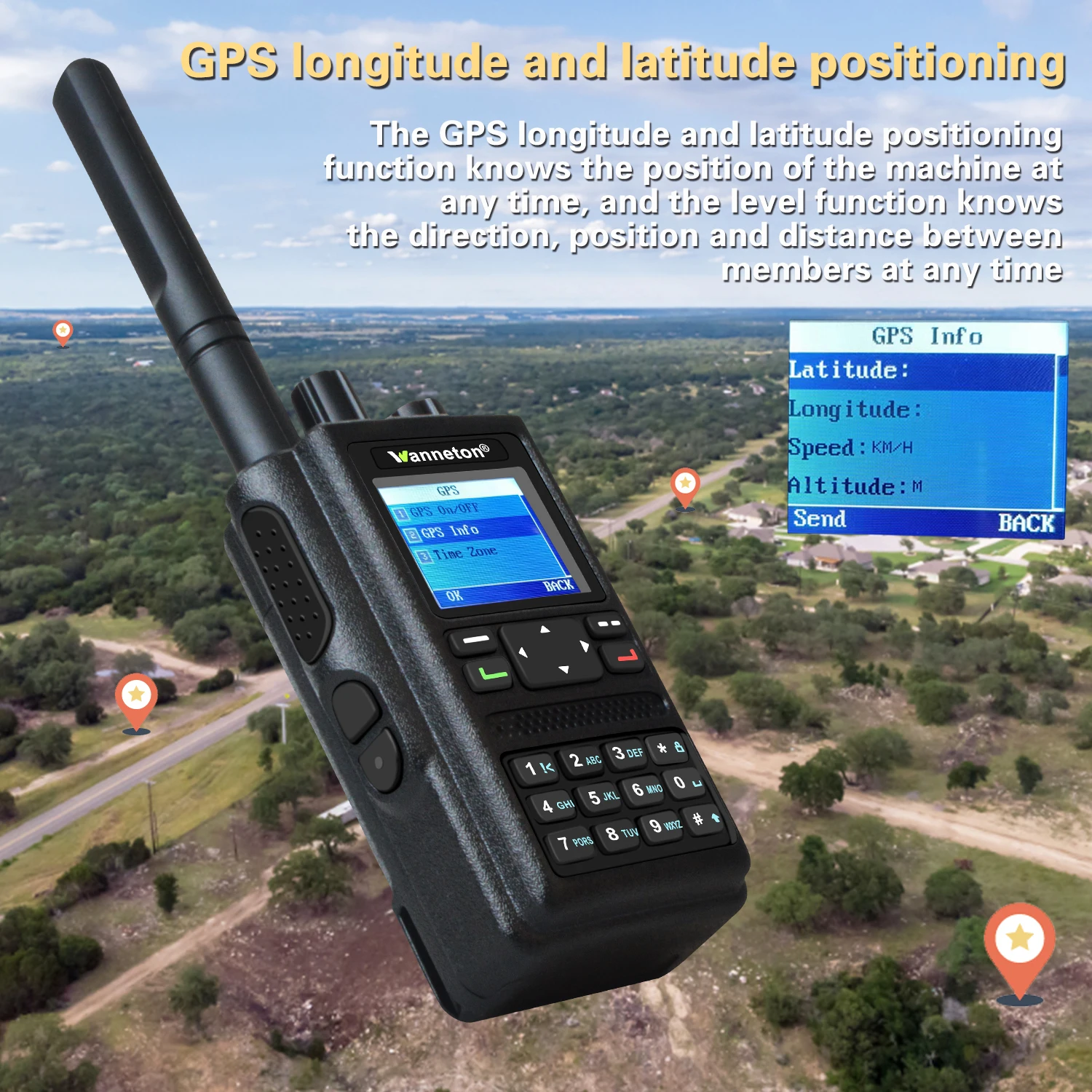 long range walkie talkies 50 miles DP8800 UHF VHF DMR Digital Analog Walkie Talkie Ham Radio GPS APRS Recording Ranging function Two Way Radio Amateur long range walkie talkies