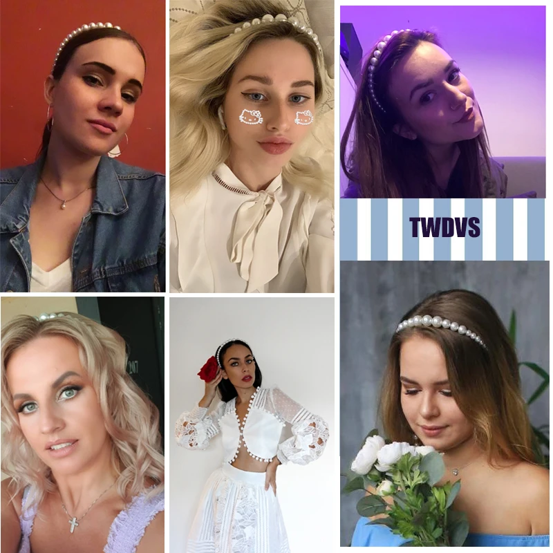 Hair Accessories Bridal Hair Accessories Pearl Hairbands For Women Sweet Headband Hair Hoop Holder Wedding Bridal Headwear Lady Elegant Fashion