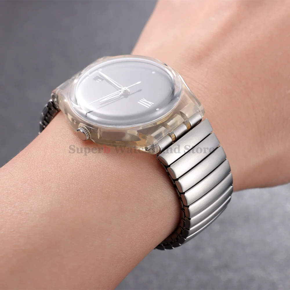 Elegant Elastic Stainless Steel Watch Band - Stretchable Bracelet Accessory