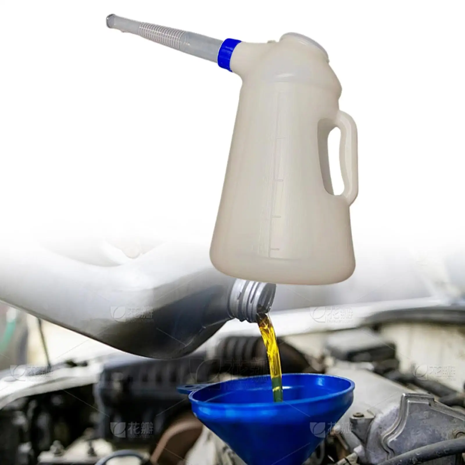 Oil Measuring Jug Oil Pot 5L Container with Scale with Long Spout Leakproof Vehicle Automotive Dispenser Pot Bottle