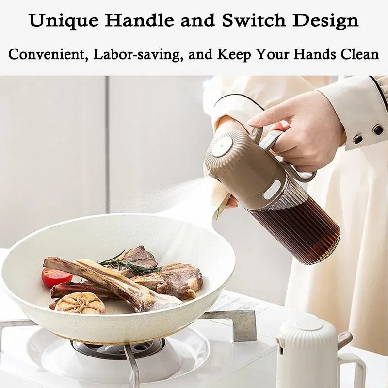 Creative Kitchen Oil Spray Bottle Liquid Seasoning Storage Bottles with Label Sauce Vinegar Dispenser Bottle Glass Oil Kettle