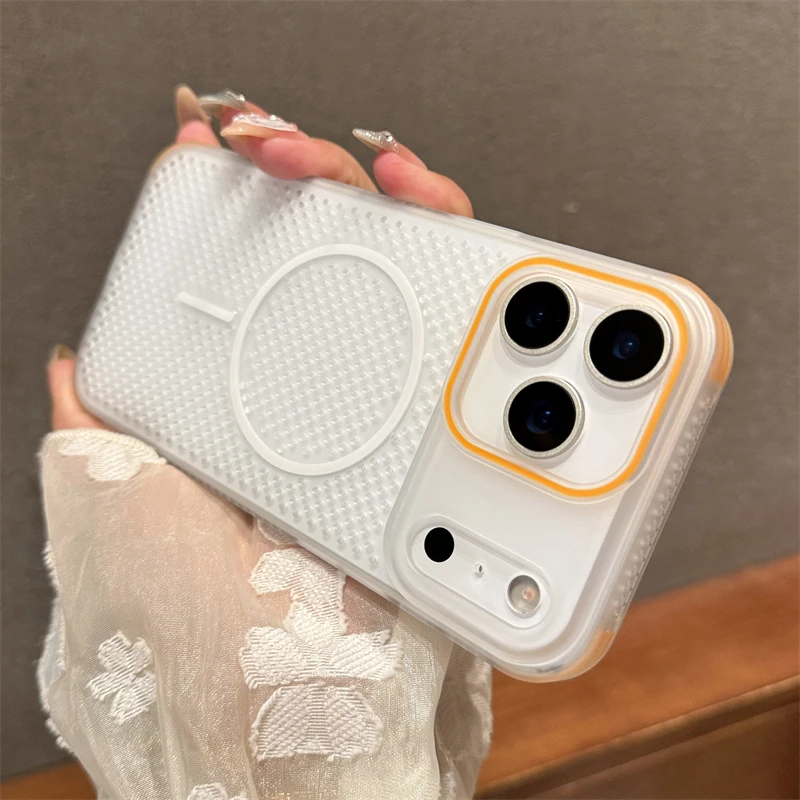 Ultra-Thin Breathable Cooling Mesh Magnetic Case with Matte Clear Hard PC Cover