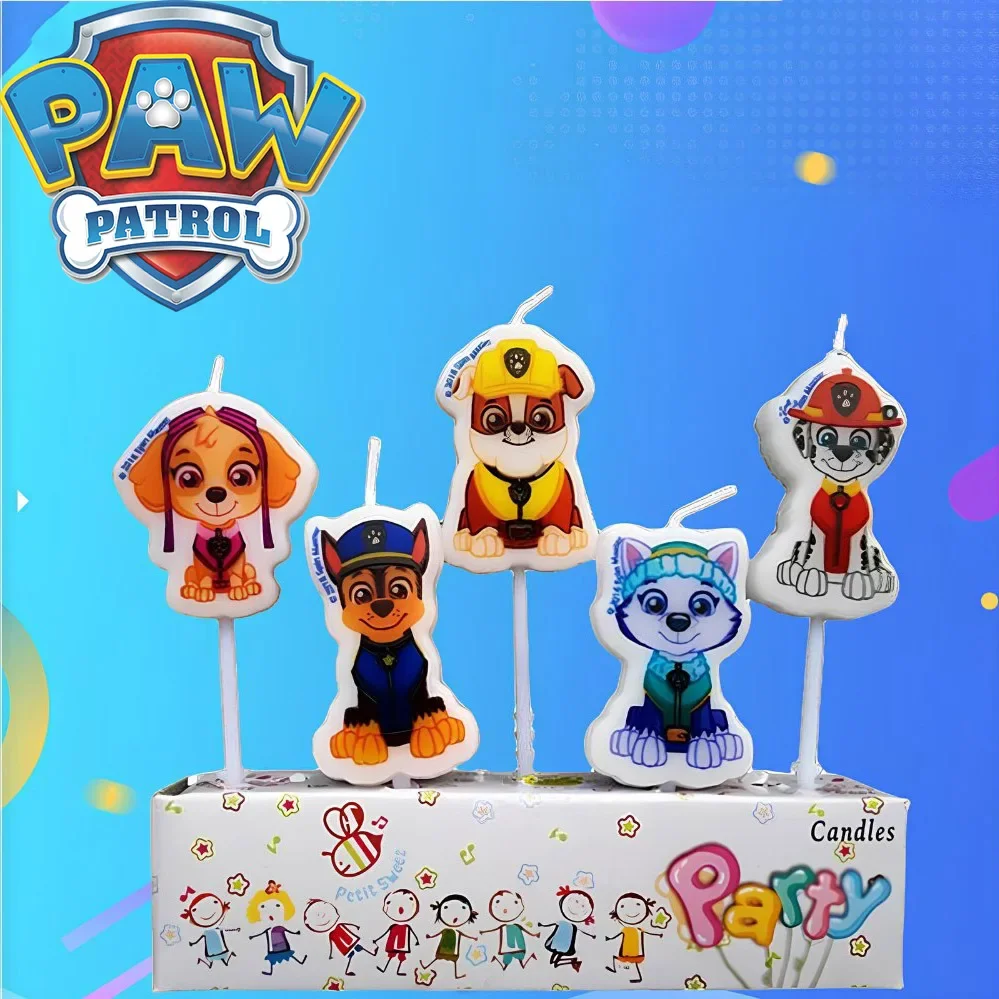 5 Stuks Paw Patrol Kaars Anime Figuur Puppy Canina Kids Verjaardagstaart Decoratie Levert Schattige Cartoon Feestaccessoires Benodigdheden