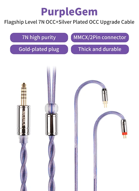 Nicehck purplegem hifiケーブル7noccシルバーメッキocc交換用ワイヤー ...