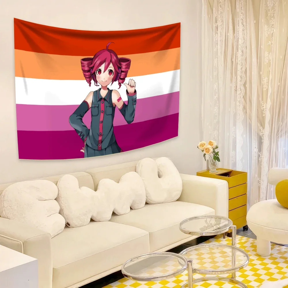 3x5Ft Kasane Teto Pink American Flags Wall Hanging Tapestry Headboar daesthetic Room Decor Cute Birthday Gifts tapestry decor,wall flag decor