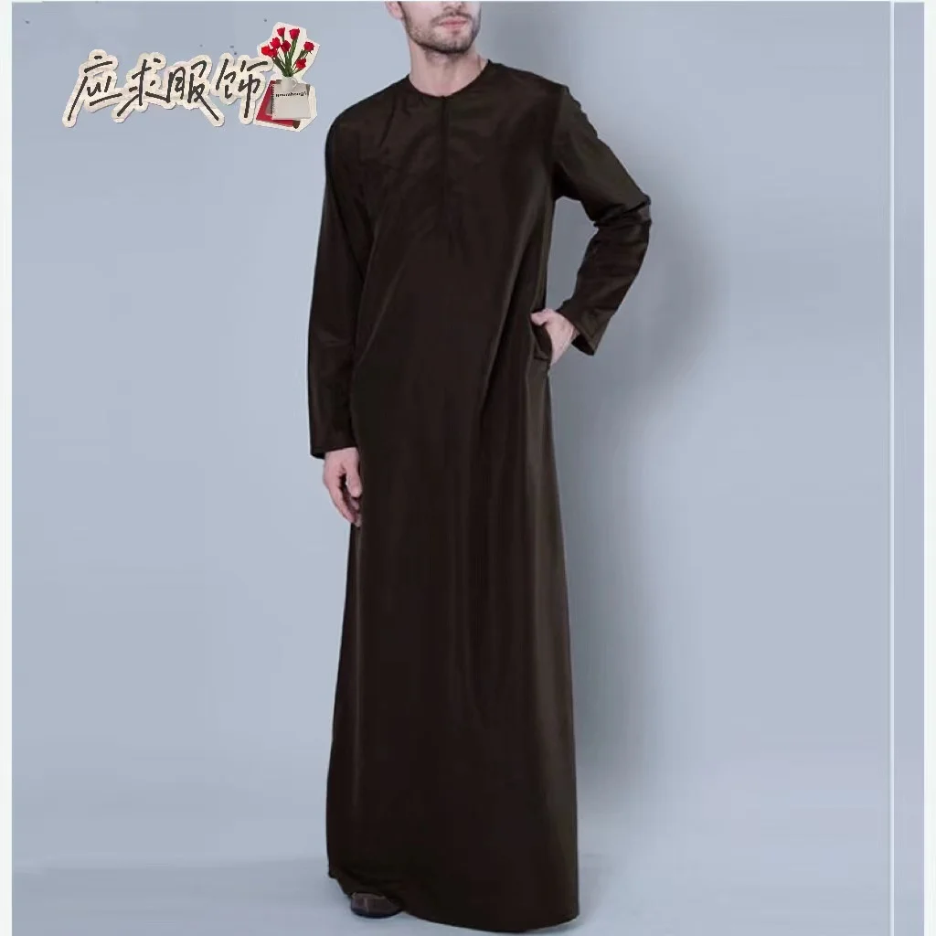 

Muslim Robe Men Jubba Thobe Saudi Arabia Kaftan Pour Homme Musulman Abaya Qamis Casual Islamic Clothing Fashion Islam Dress Eid