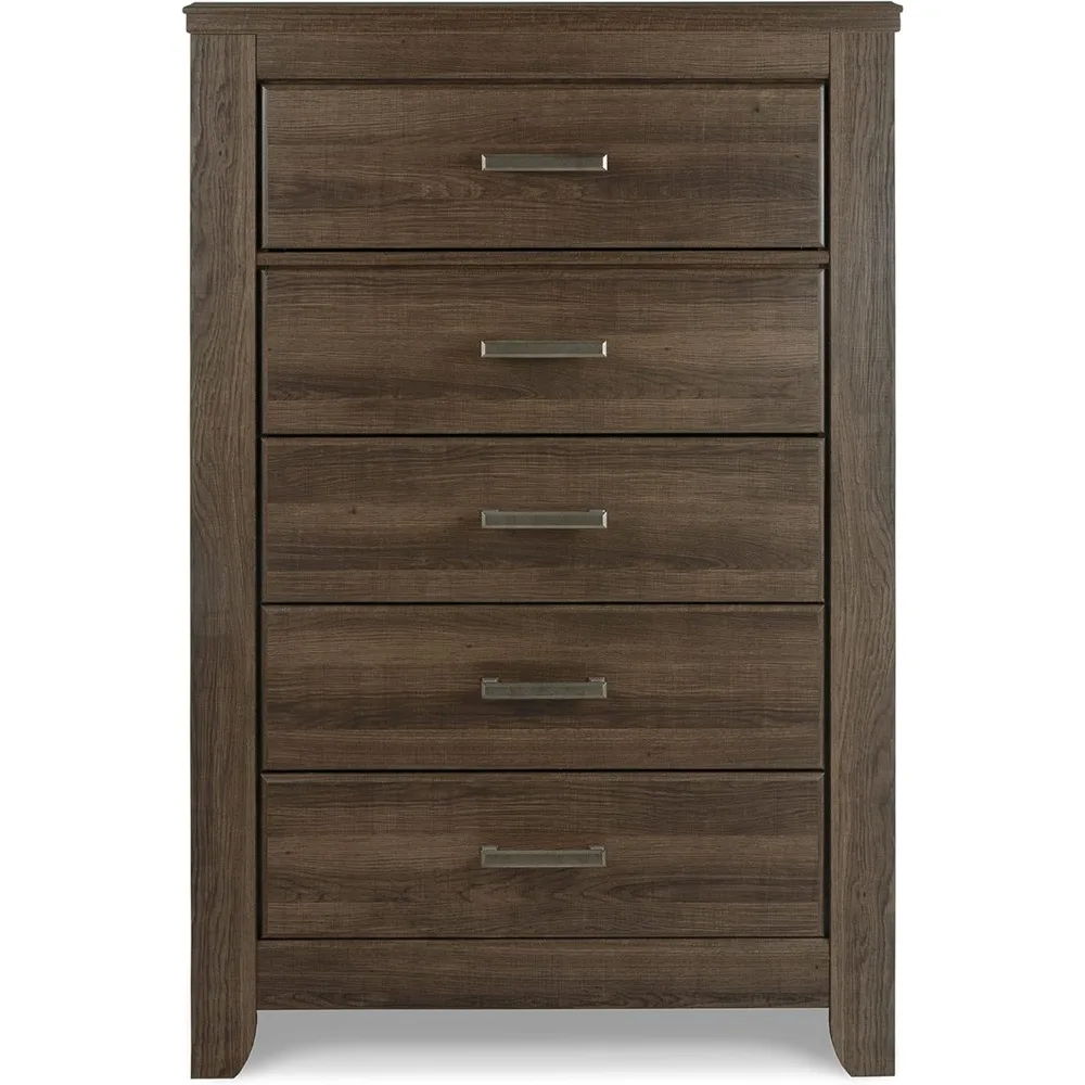 Juararo Rustic 5 Drawer Chest of Drawers, Aged Dark Brown 4