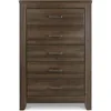 Juararo Rustic 5 Drawer Chest of Drawers, Aged Dark Brown 4