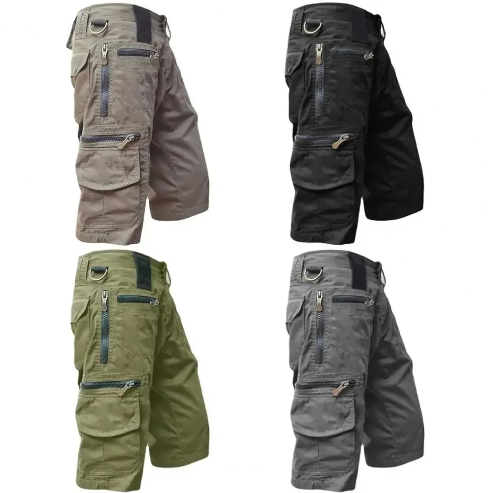Summer Shorts Men's Tactical Jogging Shorts Solid Color Multi-pocket Summer Casual Straight Cargo sports shorts
