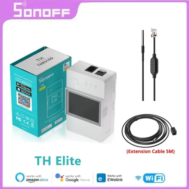 

Умный переключатель SONOFF Wi-Fi TH Elite 16 А/20 А температуры и влажности, сухой контакт, мониторинг в реальном времени через eWeLink Alexa Google Home