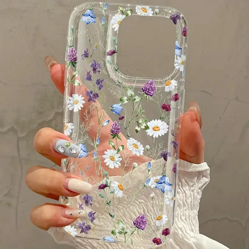 Patterned Transparent Phone Case - Soft Back Cover with Printed Design