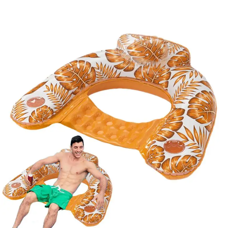 

Pool Floats For Adults U-Shaped Inflatable Pool Floaties In Tropical Rainforest Theme Decorative Lightweight Pool And Sea Toys