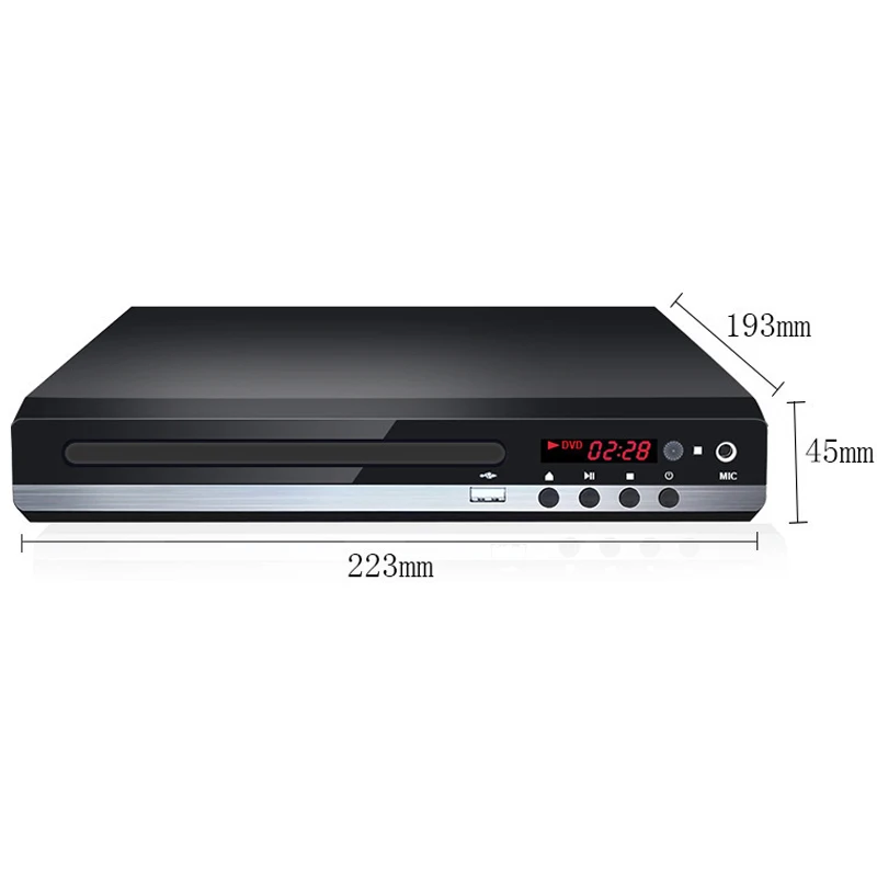 Reproductor de DVD Blu Ray, reproductor de disco Blu-ray Full HD con  carcasa de metal, fácil de conectar y fácil de usar, reproductor de DVD de  cine