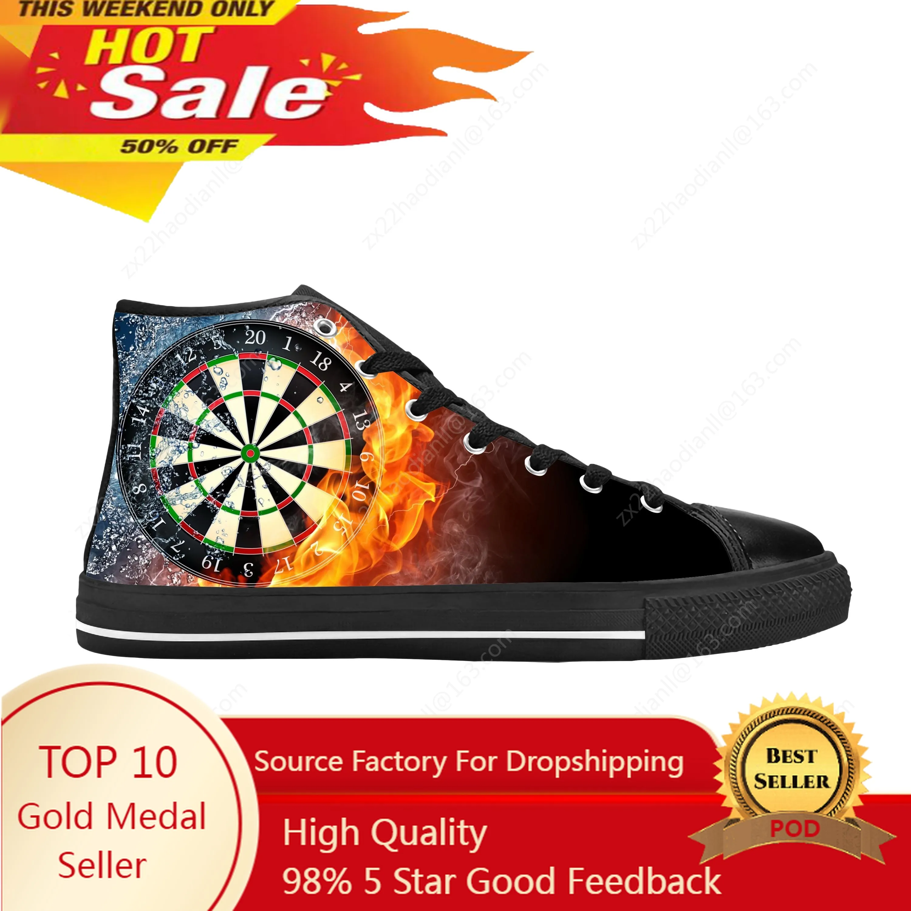 Game Sport Darts Dartboard Dart board Target Cool Casual Cloth Shoes High Top Comfortable Breathable 3D Print Men Women Sneakers