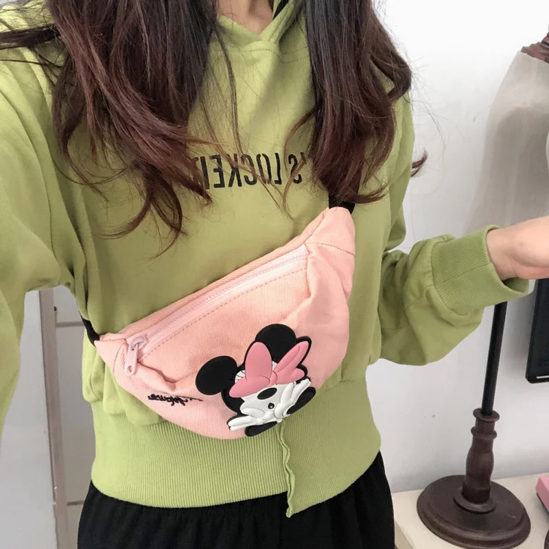 

Новая детская сумка Disney, мультяшный поясной кошелек с Микки и Минни Маус, сумка на плечо, портмоне для младенцев, милая миниатюрная нагрудная сумка, детские подарки