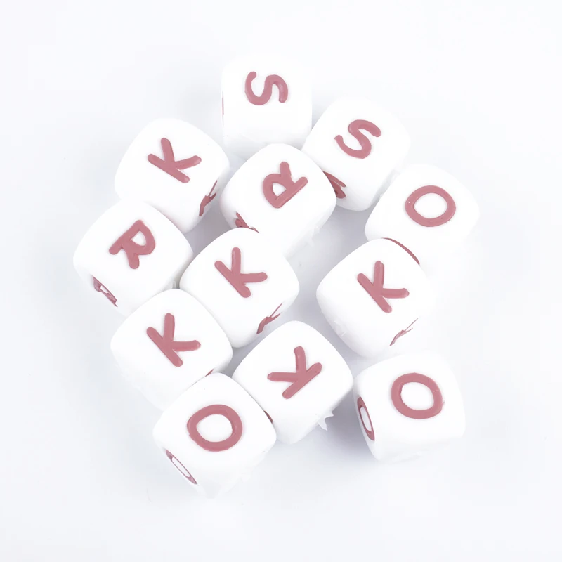 10 Stücke Neue 12mm Baby Silikon Buchstaben Perlen Schnuller Buchstaben Alphabet Perlen Kauen Zahnen Beißringe Pflege Dusche Geschenke BPA freies – Detail 1