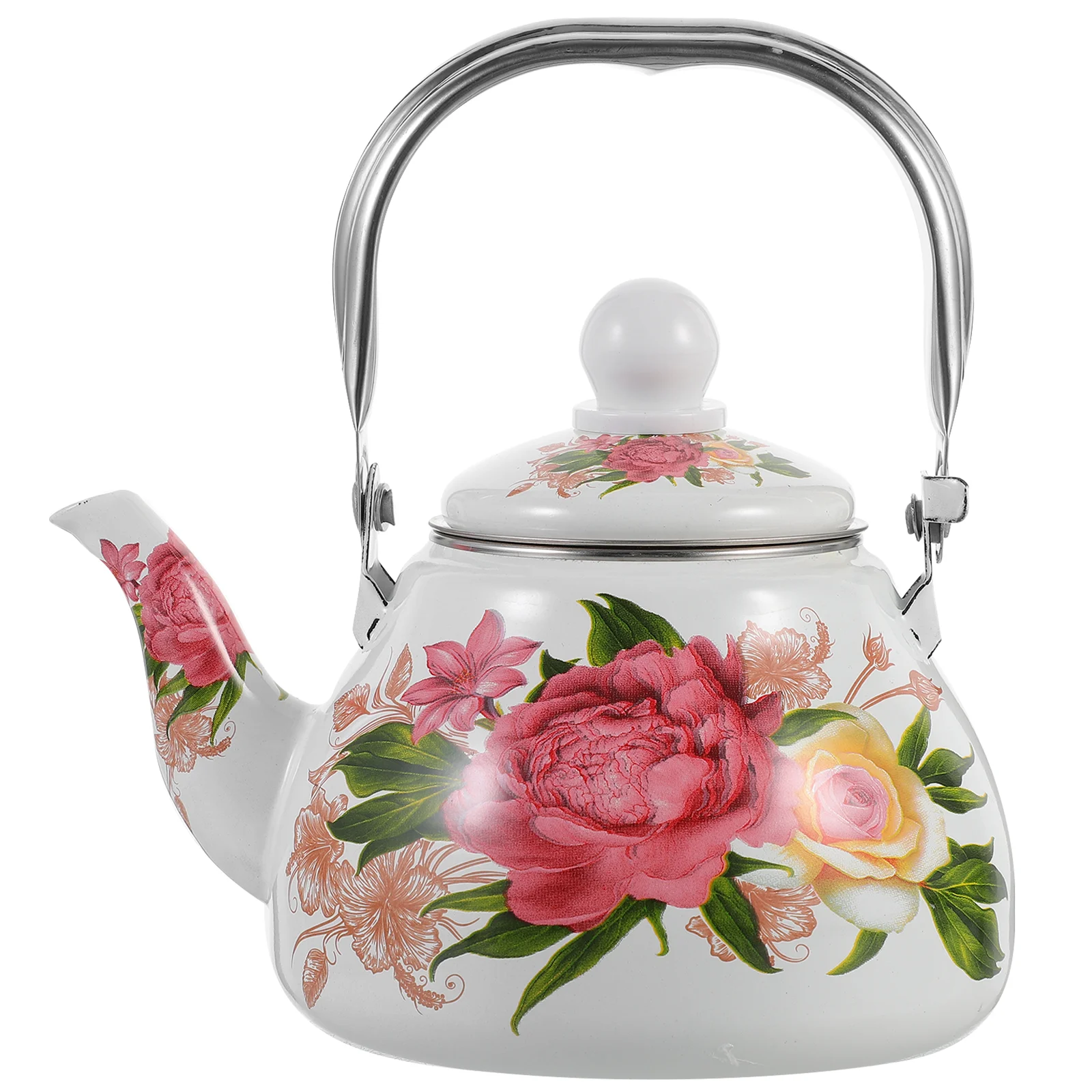 

Enamel Tea Kettle Vintage Teapot Chinese Tea Pot Stove Top Water Kettle Stovetop Tea Kettle 1L Small Water Pot Floral