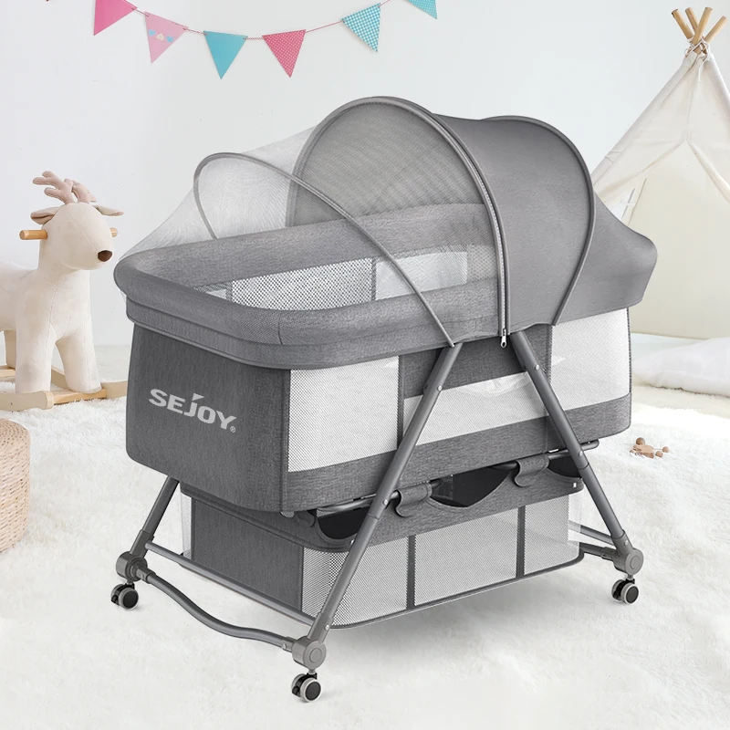 Portable Baby Travel Cot with Rocking Feature