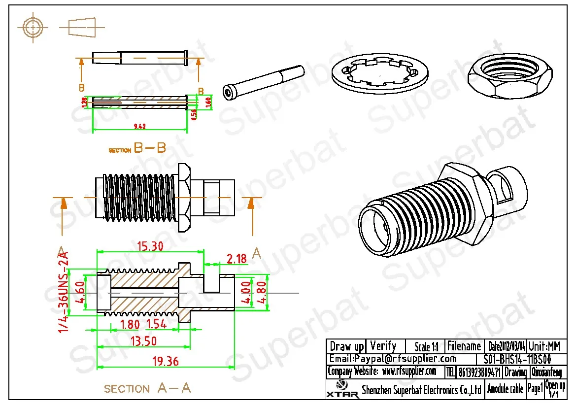 SMA Male Straight RF Coaxial Connector for Semi Rigid Cable